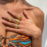 Thumbnail for Minimalist 4pcs Glossy Twisted Stackable Ring Set - ArtGalleryZen