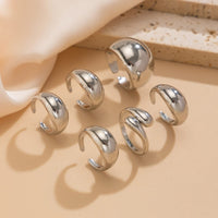 Thumbnail for Minimalist 6pcs Gold Silver Plated Stackable Open Ring Set - ArtGalleryZen