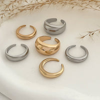 Thumbnail for Minimalist 6pcs Gold Silver Tone Glossy Ring Set - ArtGalleryZen