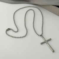 Thumbnail for Minimalist Cross Pendant Long Ball Chain Necklace - ArtGalleryZen
