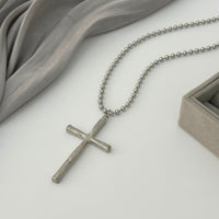 Thumbnail for Minimalist Cross Pendant Long Ball Chain Necklace - ArtGalleryZen