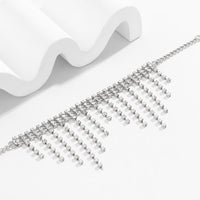 Thumbnail for Minimalist Crystal Box Chain Tassel Anklet - ArtGalleryZen