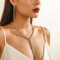 Thumbnail for Minimalist Crystal Necklace Earrings Set - ArtGalleryZen