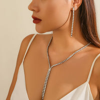 Thumbnail for Minimalist Crystal Necklace Earrings Set - ArtGalleryZen