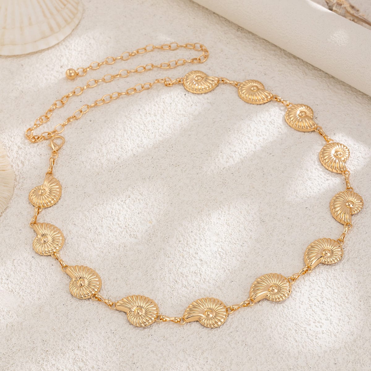 Minimalist Gold Plated Conch Waist Chain - ArtGalleryZen