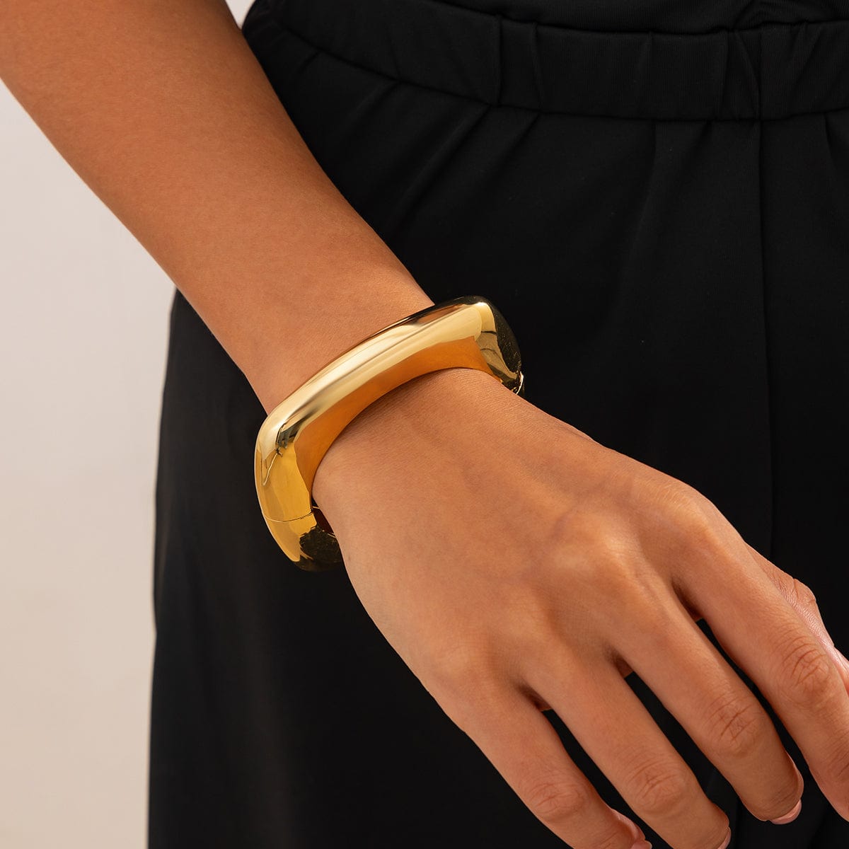 Minimalist Gold Plated Square Bangle Bracelet - ArtGalleryZen