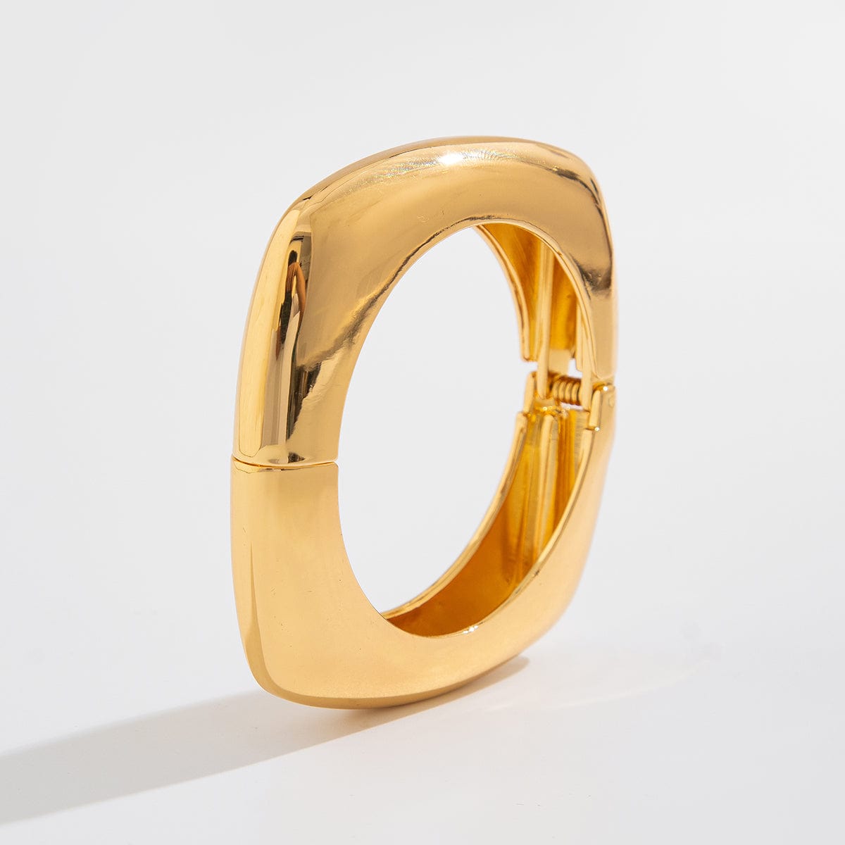 Minimalist Gold Plated Square Bangle Bracelet - ArtGalleryZen