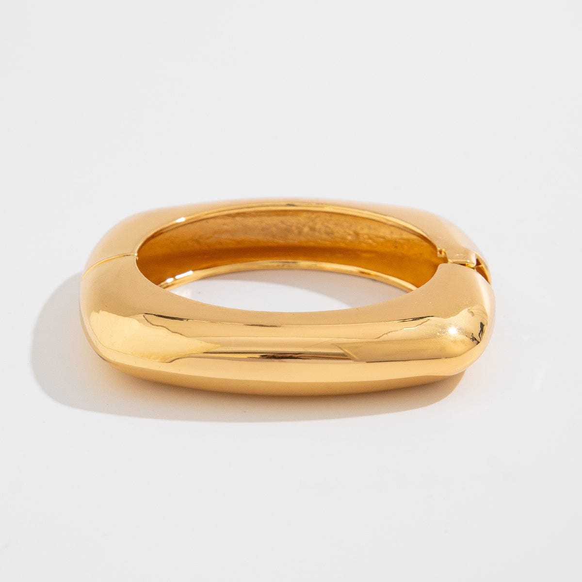 Minimalist Gold Plated Square Bangle Bracelet - ArtGalleryZen