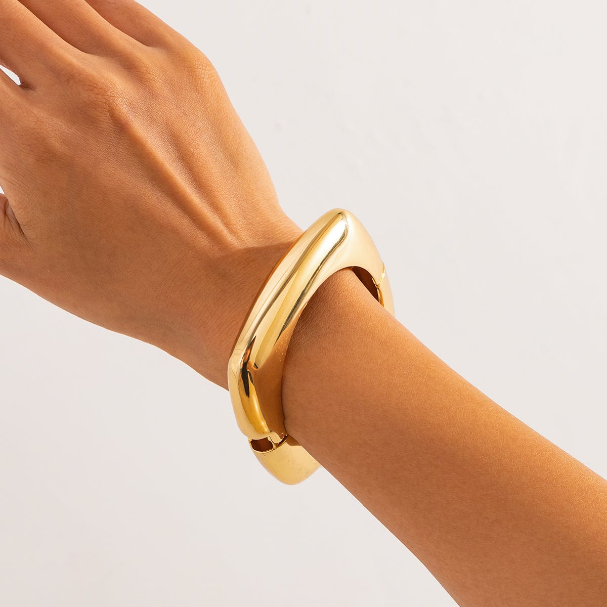 Minimalist Gold Plated Square Bangle Bracelet - ArtGalleryZen