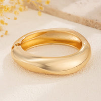 Thumbnail for Minimalist Gold Silver Plated Curved Bangle Bracelet - ArtGalleryZen
