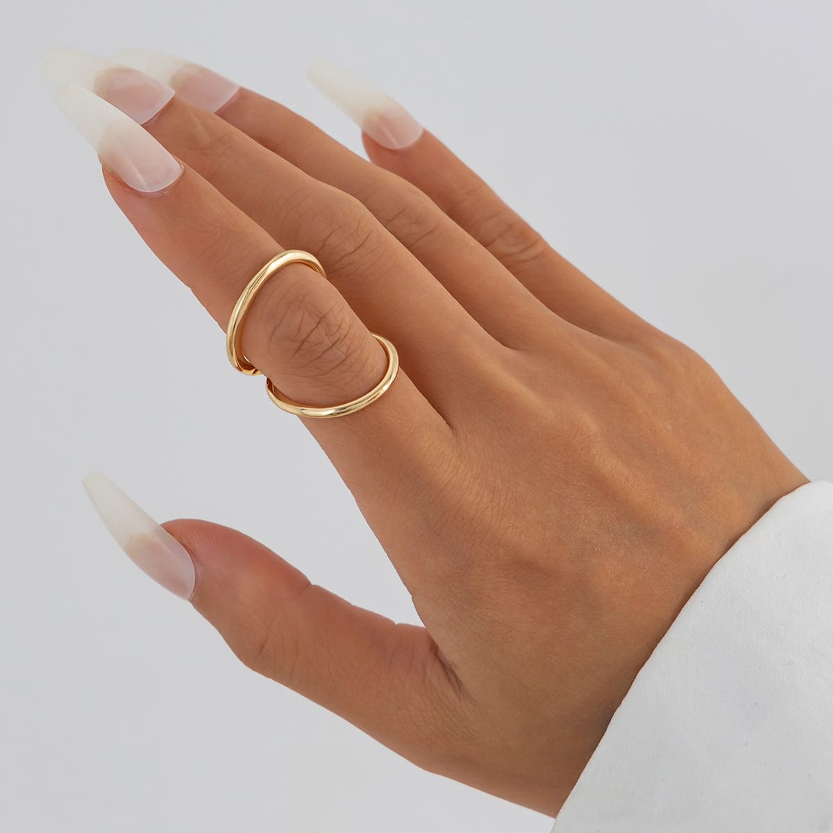 Minimalist Gold Silver Plated Duo Circle Ring - ArtGalleryZen