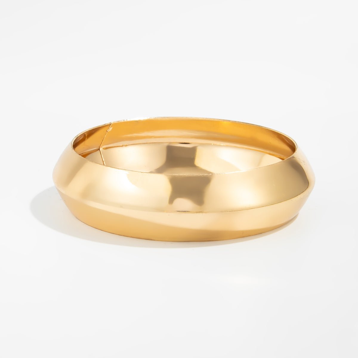 Minimalist Gold Silver Plated Glossy Arm Cuff - ArtGalleryZen