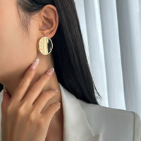 Thumbnail for Minimalist Gold Silver Plated Glossy Mirror Earrings - ArtGalleryZen