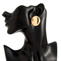 Thumbnail for Minimalist Gold Silver Plated Glossy Mirror Earrings - ArtGalleryZen