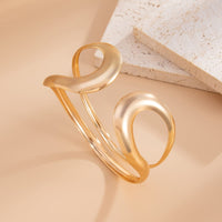 Thumbnail for Minimalist Gold Silver Plated Hollow Arm Cuff - ArtGalleryZen