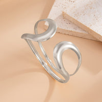 Thumbnail for Minimalist Gold Silver Plated Hollow Arm Cuff - ArtGalleryZen