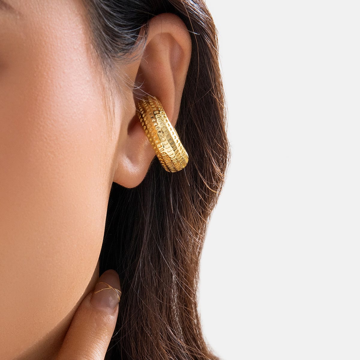 Minimalist Gold Silver Plated Pattern C Shaped Ear Cuff Earrings - ArtGalleryZen