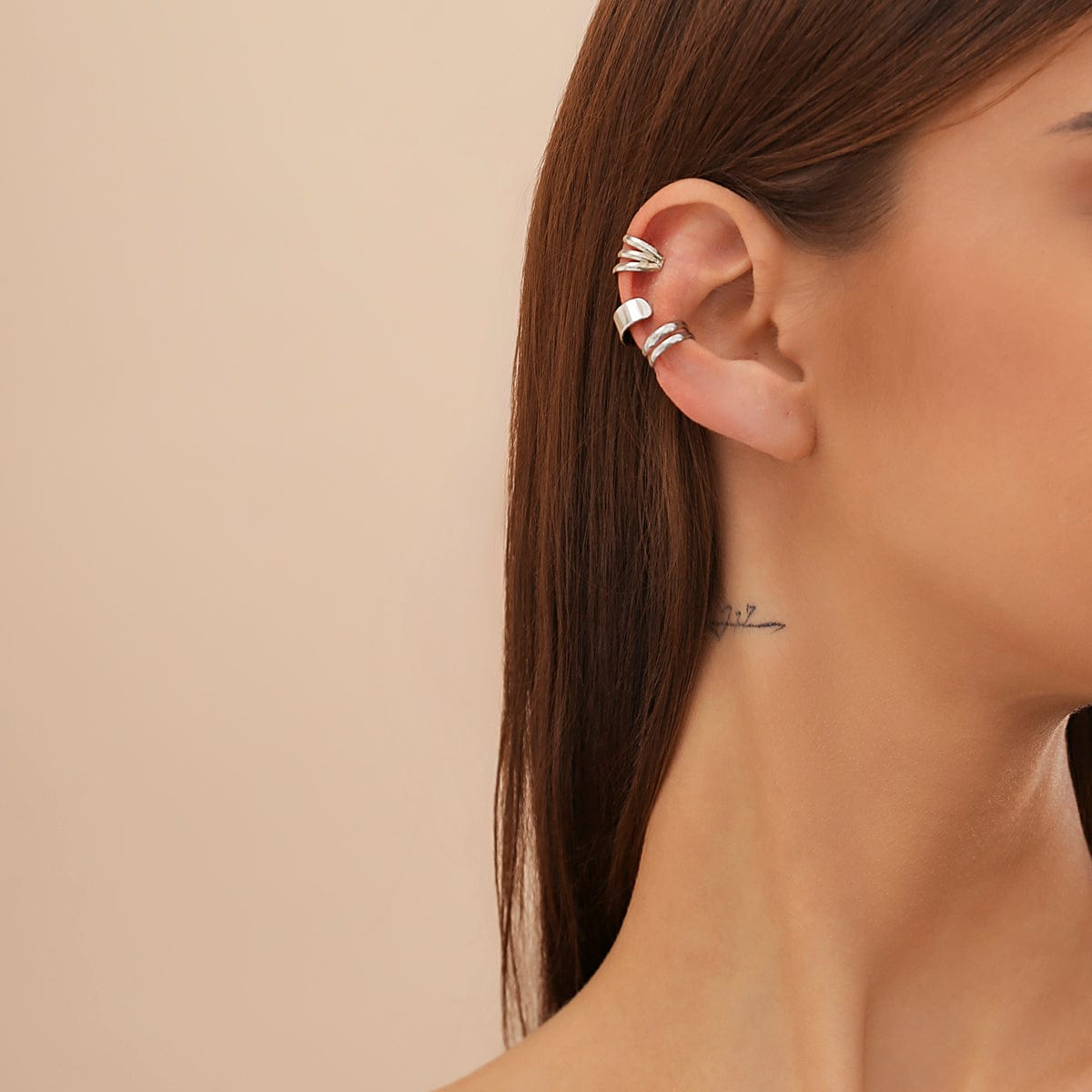 Minimalist Gold Silver Plated Ear Cuff Earrings Set - ArtGalleryZen