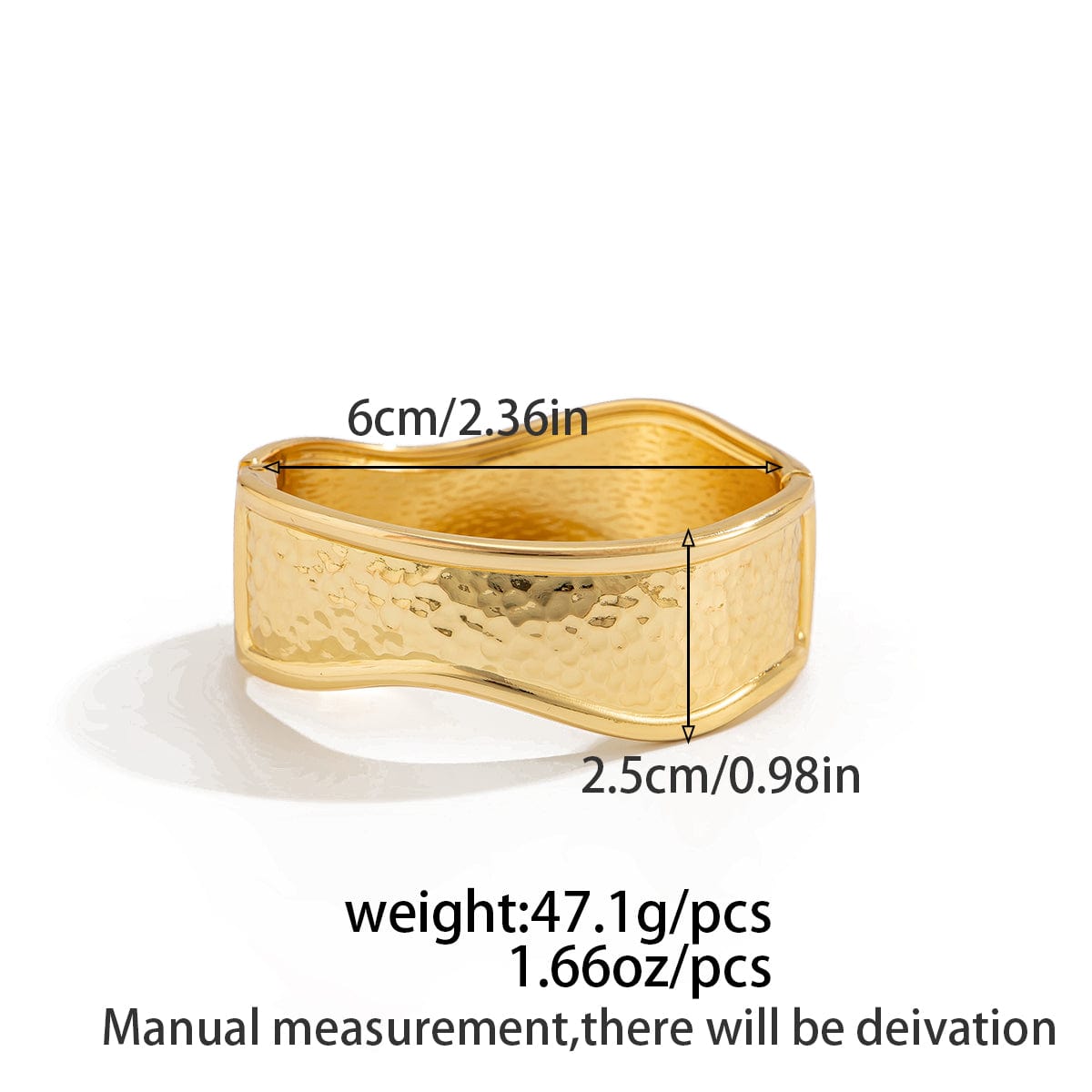 Minimalist Hammered Curved Bangle Bracelet Set - ArtGalleryZen