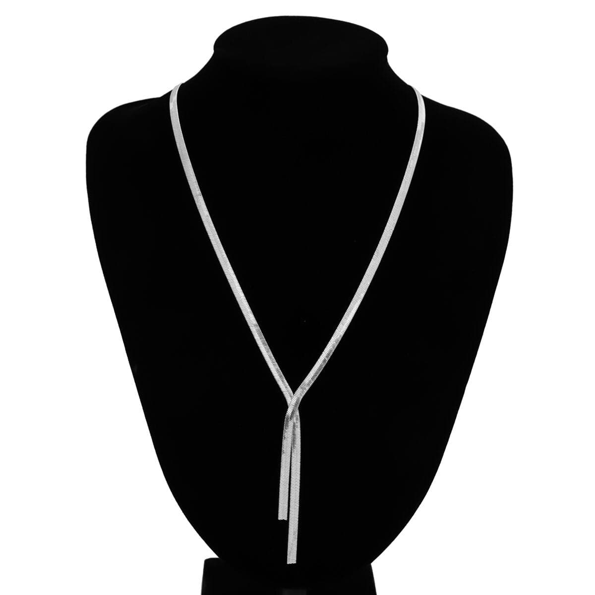Minimalist Herringbone Chain Y Necklace - ArtGalleryZen