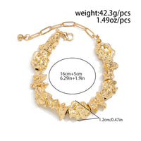 Thumbnail for Minimalist Irregular Gold Silver Tone Lava Necklace Bracelet - ArtGalleryZen