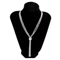 Thumbnail for Minimalist Layered Chain Tassel Y Necklace - ArtGalleryZen