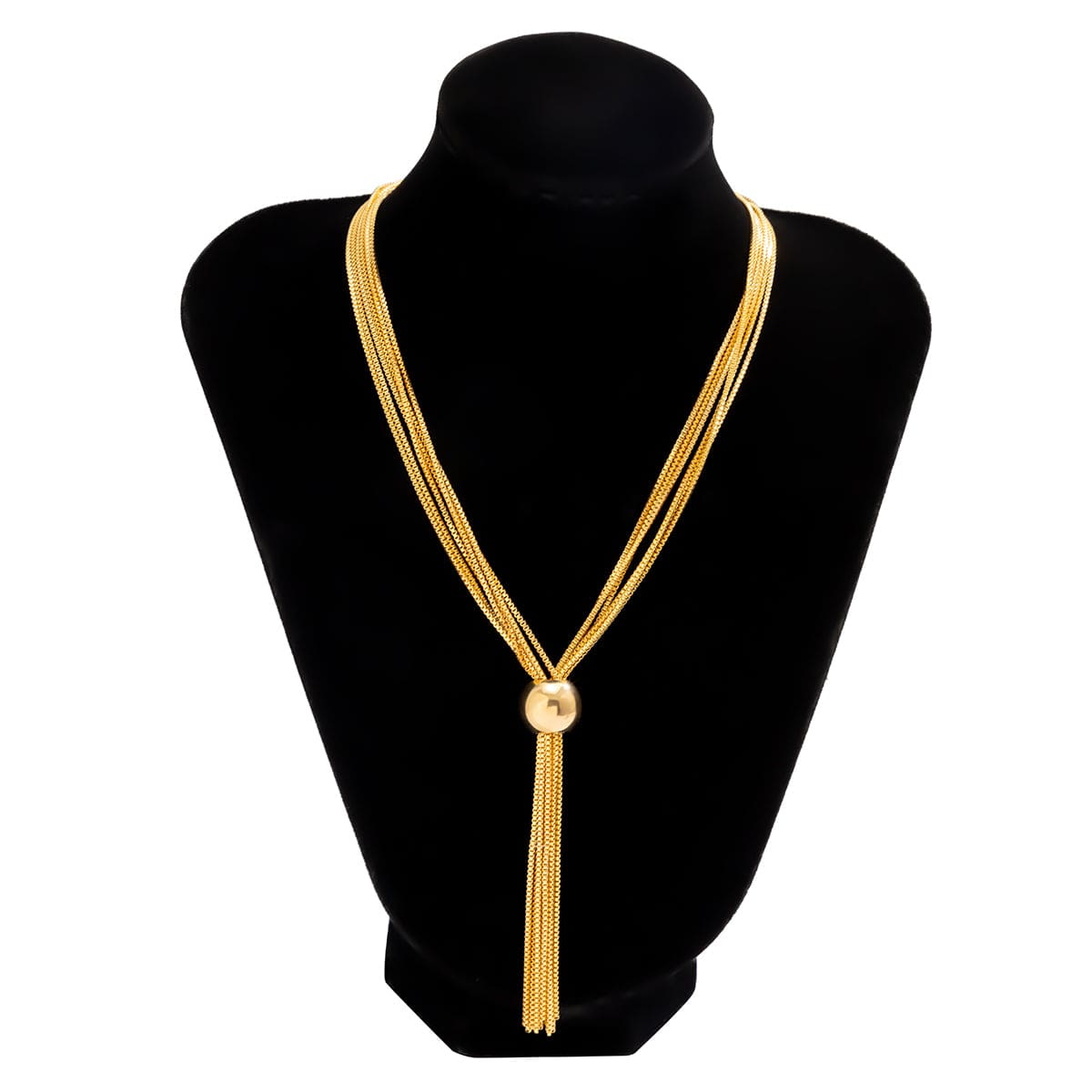Minimalist Layered Chain Tassel Y Necklace - ArtGalleryZen