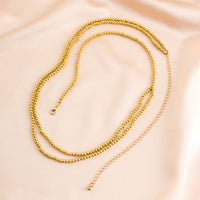 Thumbnail for Minimalist Layered Gold Silver Plated Beaded Waist Chain - ArtGalleryZen
