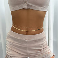 Thumbnail for Minimalist Layered  Herringbone Saturn Belly Chain Set - ArtGalleryZen