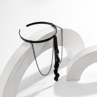 Thumbnail for Minimalist Layered Leaf Tassel Arm Cuff - ArtGalleryZen