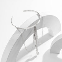 Thumbnail for Minimalist Layered Leaf Tassel Arm Cuff - ArtGalleryZen