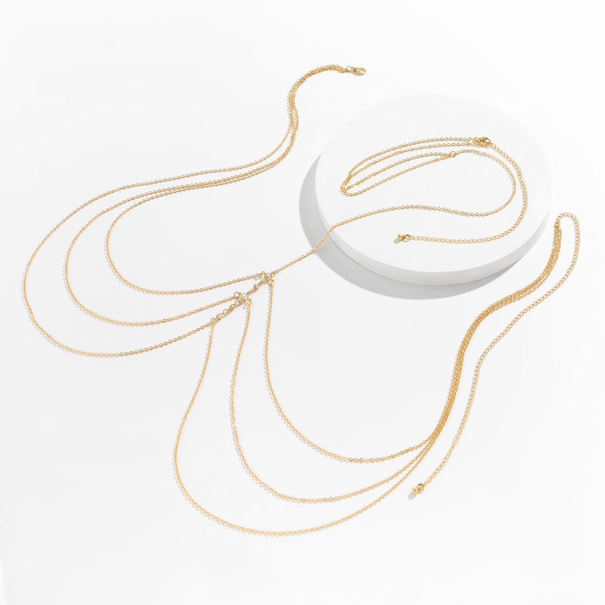 Minimalist Layered Rhinestone Body Chain Necklace - ArtGalleryZen