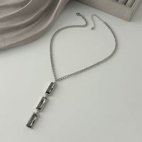 Thumbnail for Minimalist Rhinestone Charm Curb Chain Y Necklace - ArtGalleryZen