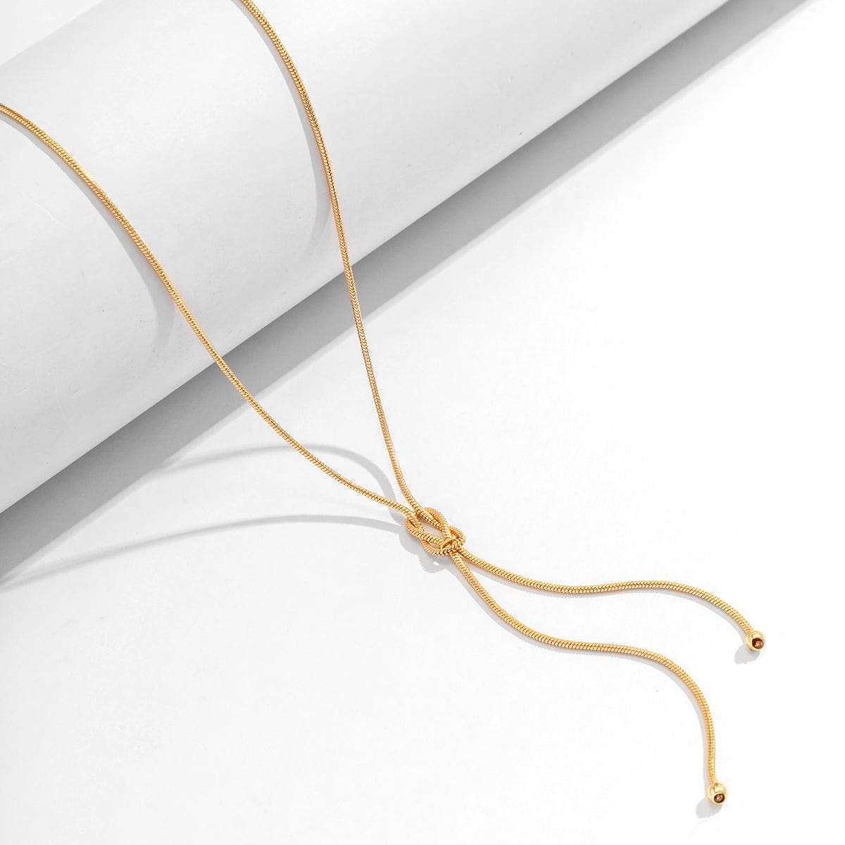 Minimalist Snake Chain Y Necklace - ArtGalleryZen