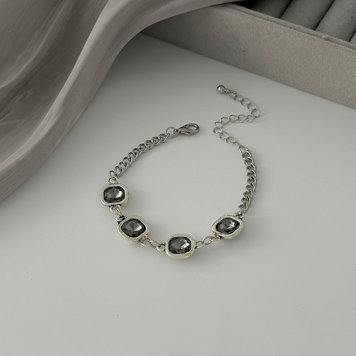 Minimalist Square Rhinestone Choker Necklace Bracelet - ArtGalleryZen