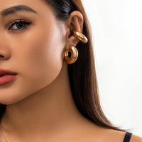 Thumbnail for Minimalist Textured C Shaped Ear Cuff Earrings - ArtGalleryZen