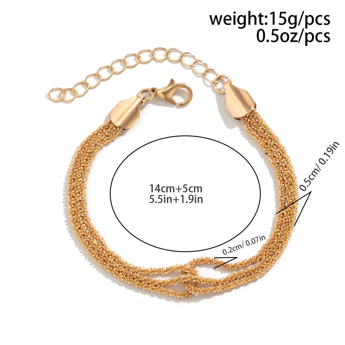 Minimalist Three Layered Two Tone Twisted Chain Bracelet - ArtGalleryZen