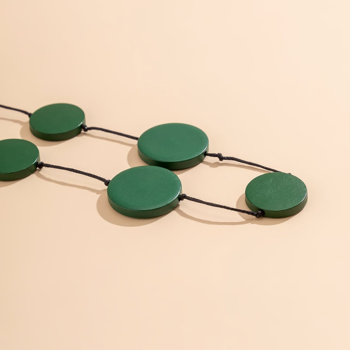 Minimalist Wooden Round Disk Wax String Waist Chain - ArtGalleryZen
