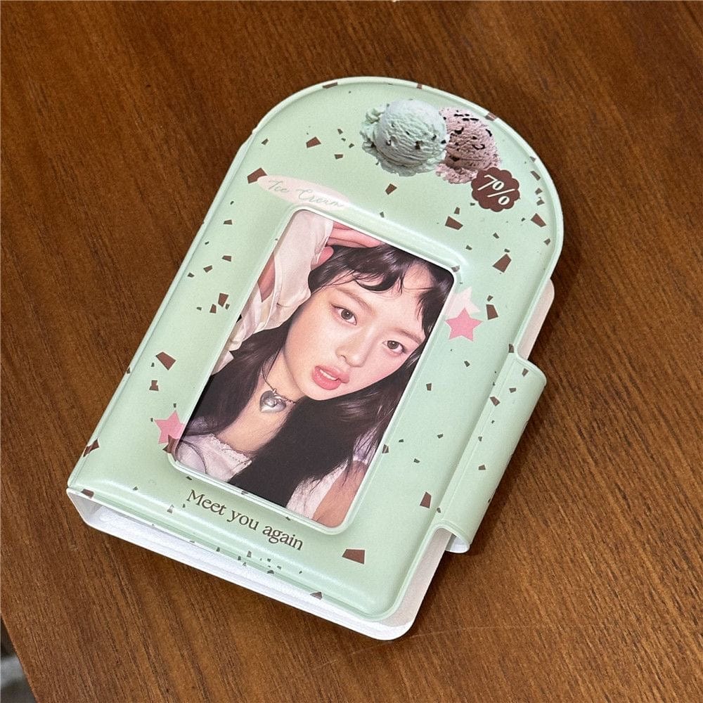 Mint Chocolate Ice - cream Kpop 3 Inch Mini Photocard Album - ArtGalleryZen