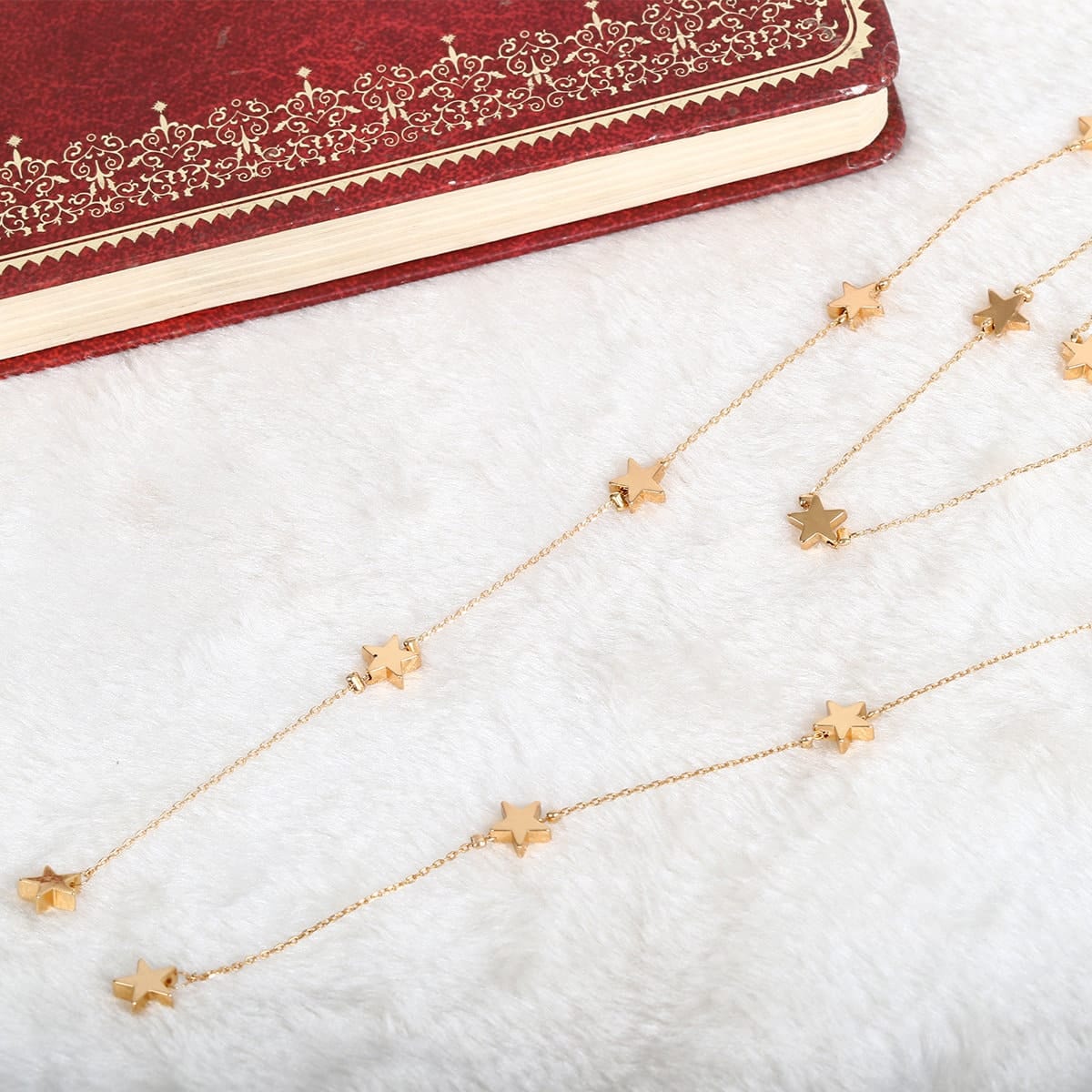 Multi-layer Gold Silver Tone Star Necklace - Dainty Boho Layered Star Necklace - Minimalist Statement Pendant Necklace - ArtGalleryZen