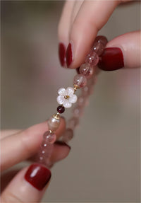 Thumbnail for Natural Pink Crystal Cherry Blossom Bracelet - ArtGalleryZen