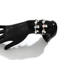 Thumbnail for Newly 2 Pcs Heart Star Tassel Crystal Pearl Chain Bracelet Set - ArtGalleryZen