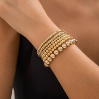Thumbnail for Newly 6pcs Gold Silver Plated Ball Chain Bracelet Set - ArtGalleryZen
