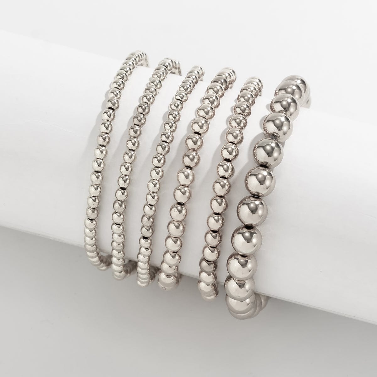 Newly 6pcs Gold Silver Plated Ball Chain Bracelet Set - ArtGalleryZen