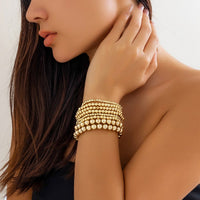 Thumbnail for Newly 8pcs Gold Silver Plated Ball Chain Bracelet Set - ArtGalleryZen