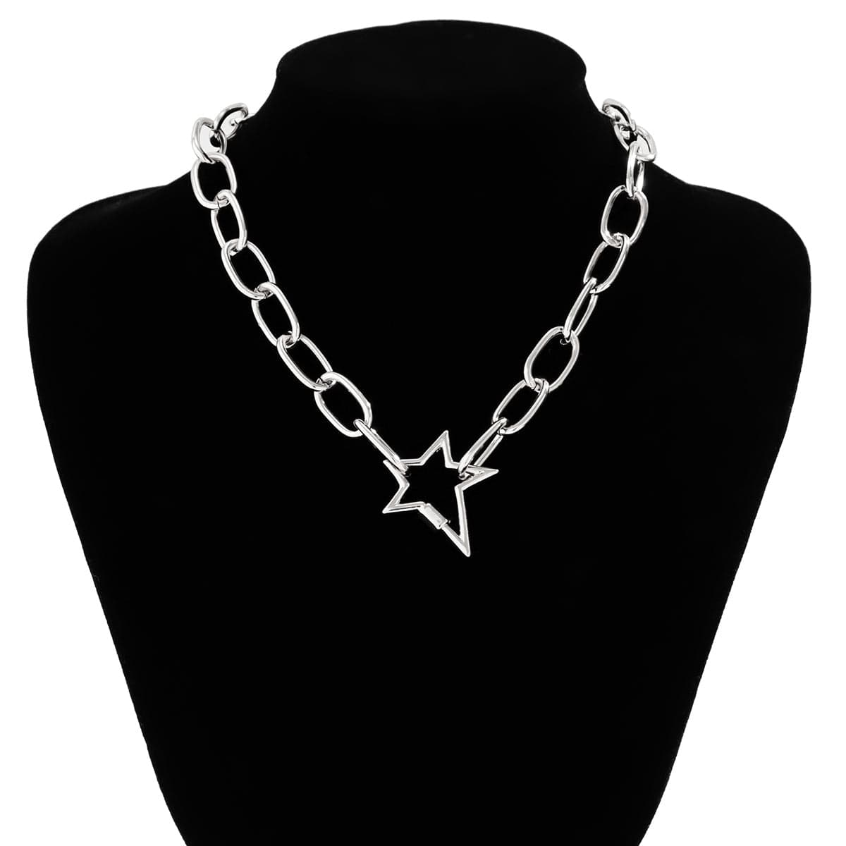 Newly Hollow Star Pendant Cable Chain Necklace Bracelet Set - ArtGalleryZen