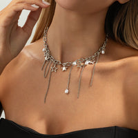 Thumbnail for Newly Star Pearl Pendat Cable Chain Tassel Necklace - ArtGalleryZen