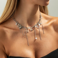 Thumbnail for Newly Star Pearl Pendat Cable Chain Tassel Necklace - ArtGalleryZen