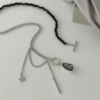 Thumbnail for Newly Toggle Clasp Rhinestone Pendant Crystal Chain Tassel Necklace - ArtGalleryZen