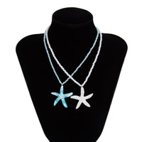 Thumbnail for Ocean Style 2pcs Starfish Pendant Seed Bead Necklace Set - ArtGalleryZen